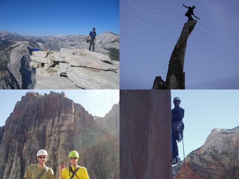 A collage of climbing photos